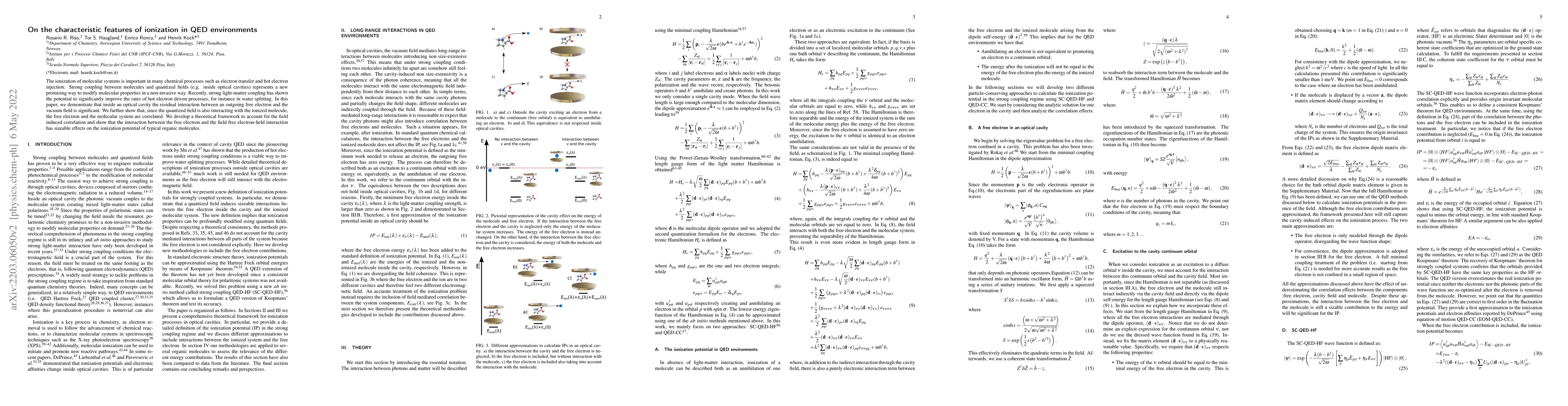 Thumbnail for On the characteristic features of ionization in QED environments