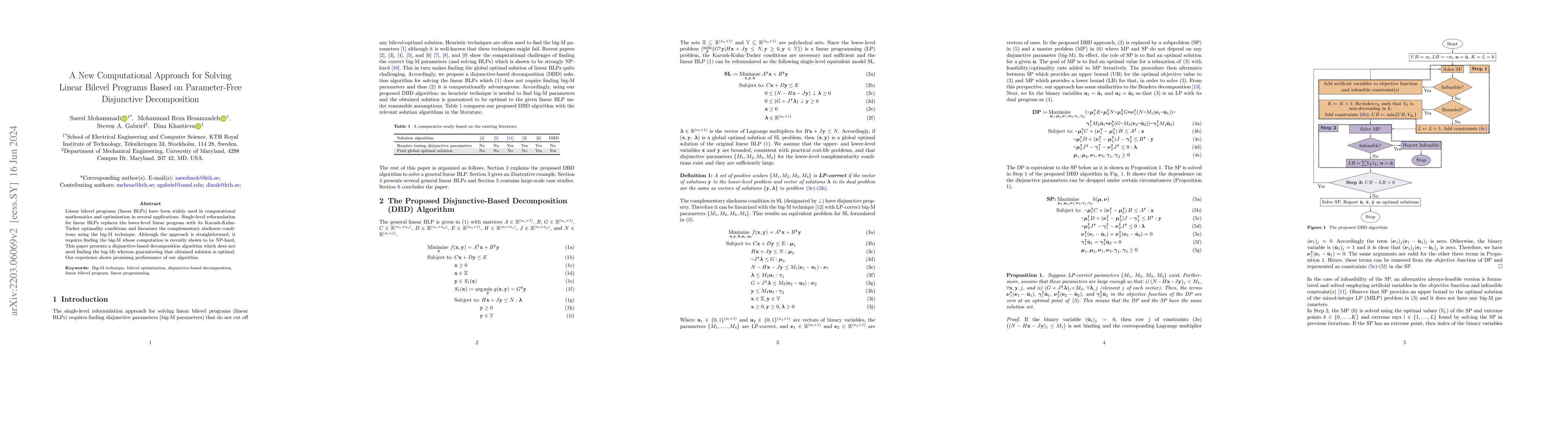 Thumbnail for A New Computational Approach for Solving Linear Bilevel Programs Based
  on Parameter-Free Disjunctive Decomposition
