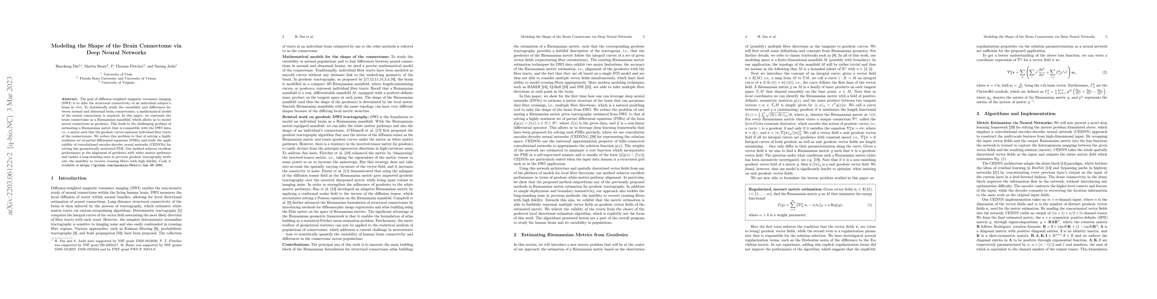 Thumbnail for Modeling the Shape of the Brain Connectome via Deep Neural Networks
