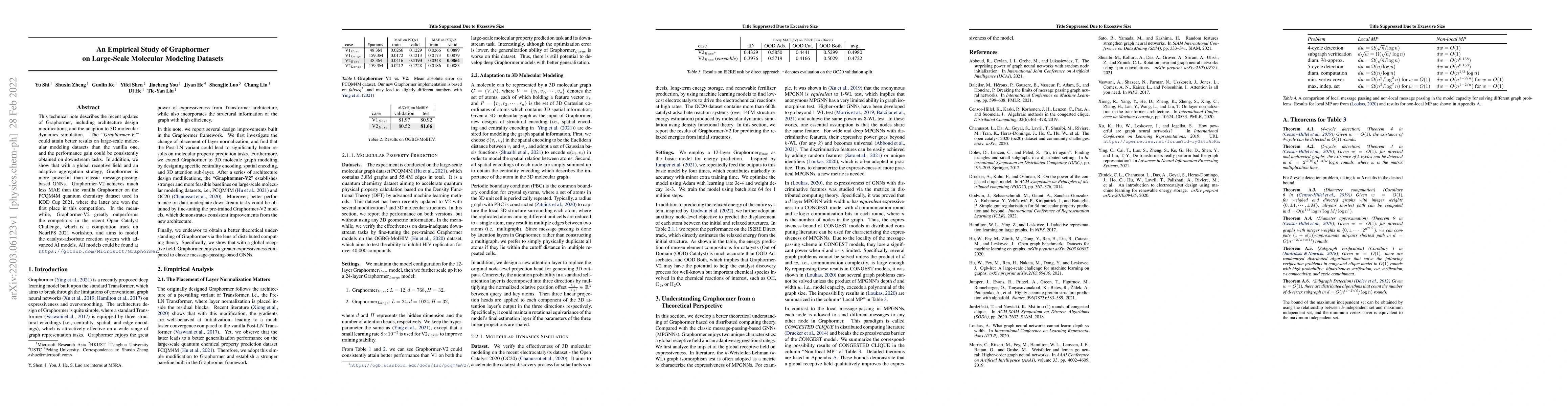 Thumbnail for An Empirical Study of Graphormer on Large-Scale Molecular Modeling
  Datasets