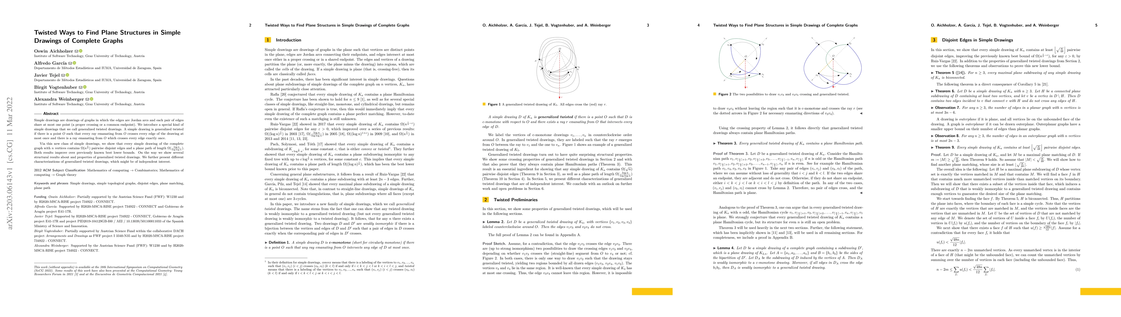 Thumbnail for Twisted Ways to Find Plane Structures in Simple Drawings of Complete
  Graphs