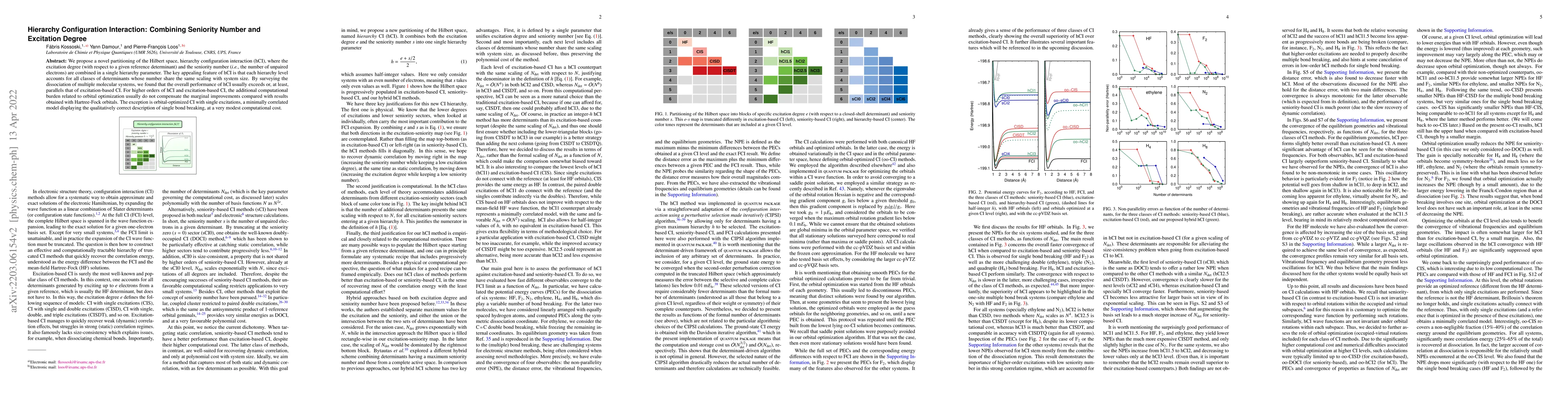 Thumbnail for Hierarchy Configuration Interaction: Combining Seniority Number and
  Excitation Degree