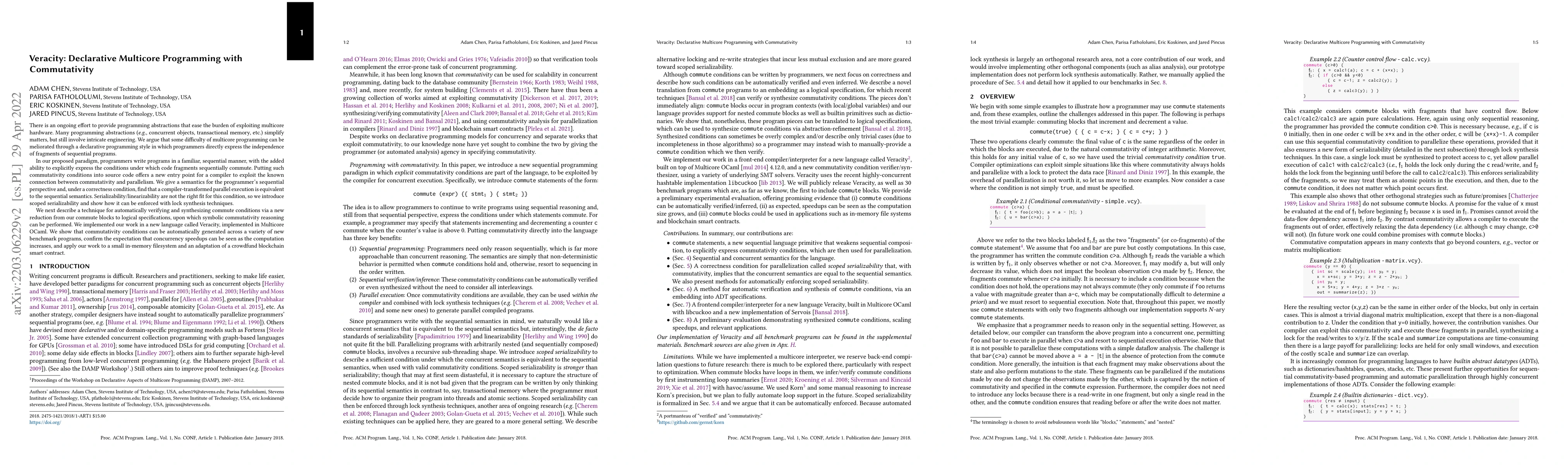 Thumbnail for Veracity: Declarative Multicore Programming with Commutativity