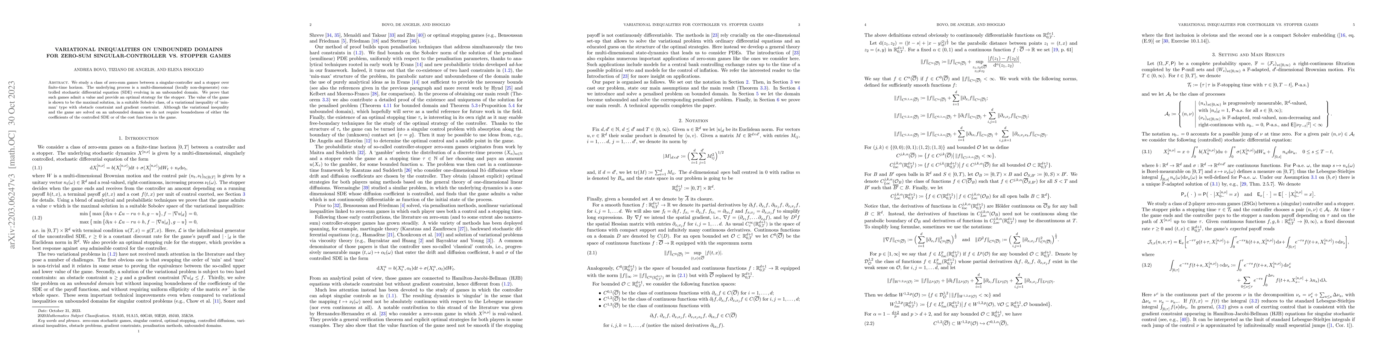 Thumbnail for Variational inequalities on unbounded domains for zero-sum
  singular-controller vs. stopper games