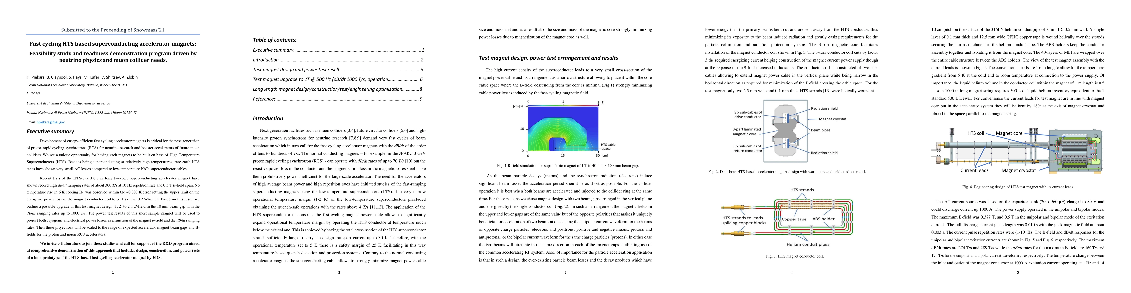 Thumbnail for Fast cycling HTS based superconducting accelerator magnets: Feasibility
  study and readiness demonstration program driven by neutrino physics and muon
  collider needs
