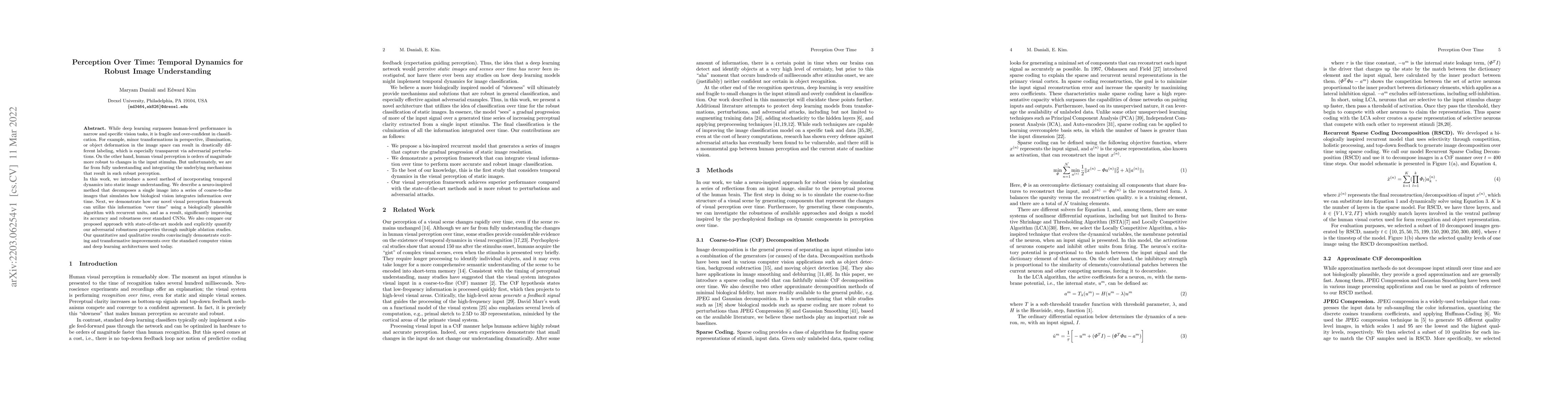 Thumbnail for Perception Over Time: Temporal Dynamics for Robust Image Understanding