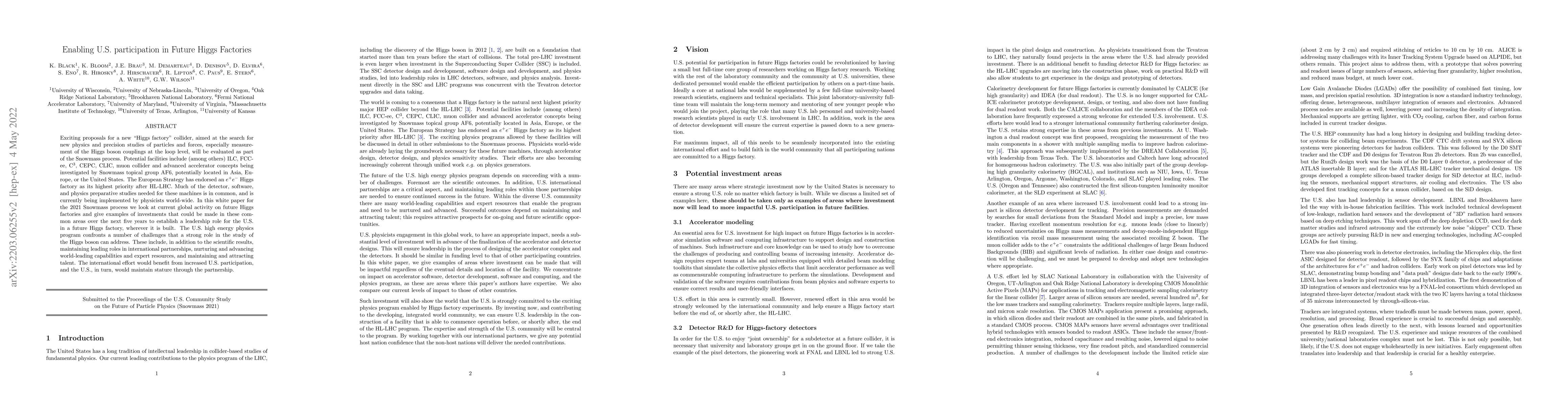 Thumbnail for Enabling U.S. participation in Future Higgs Factories