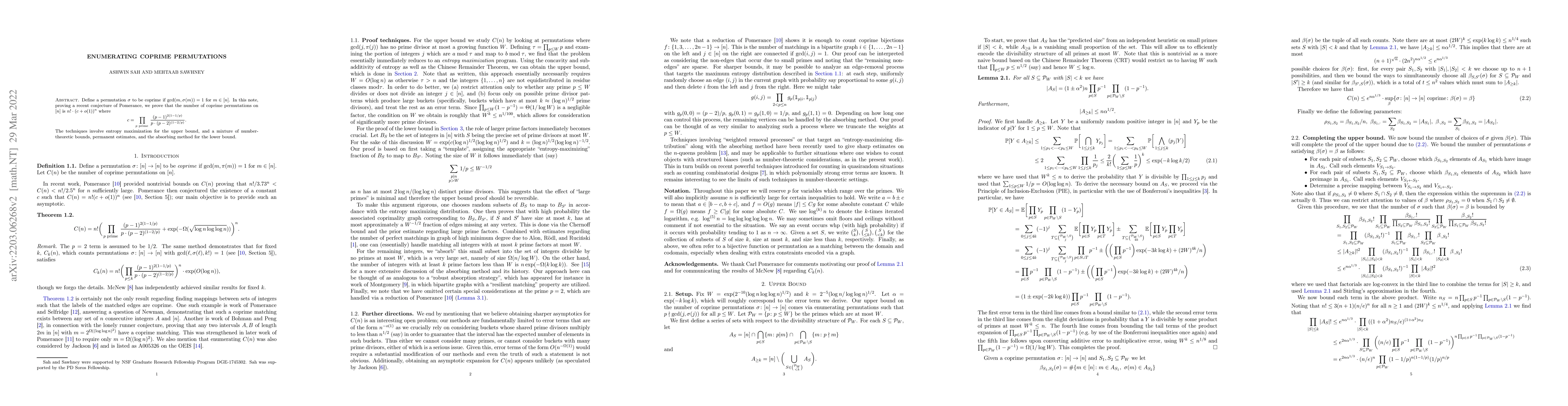 Thumbnail for Enumerating coprime permutations