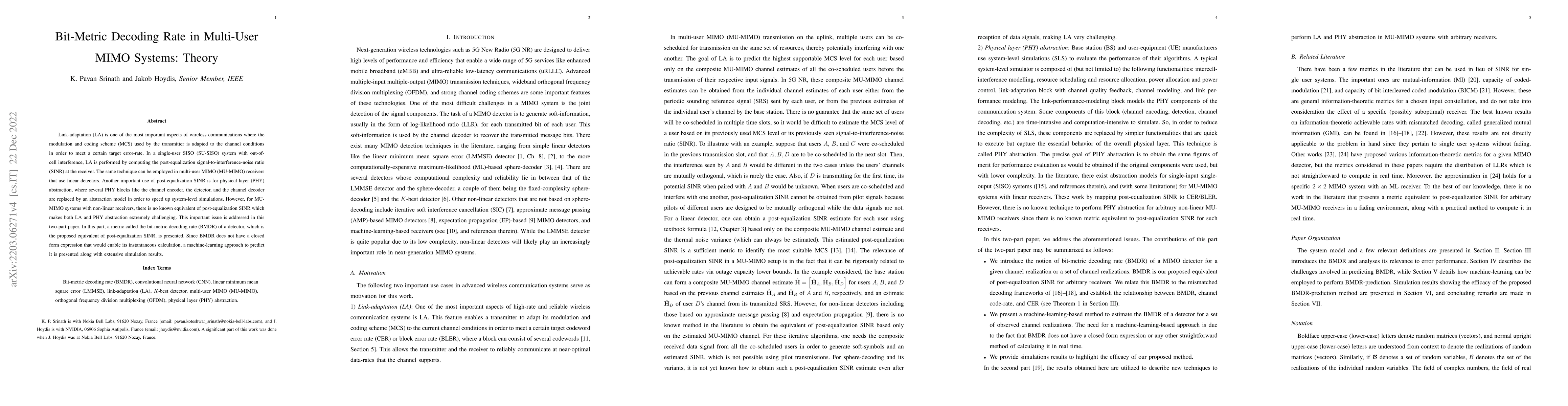 Thumbnail for Bit-Metric Decoding Rate in Multi-User MIMO Systems: Theory