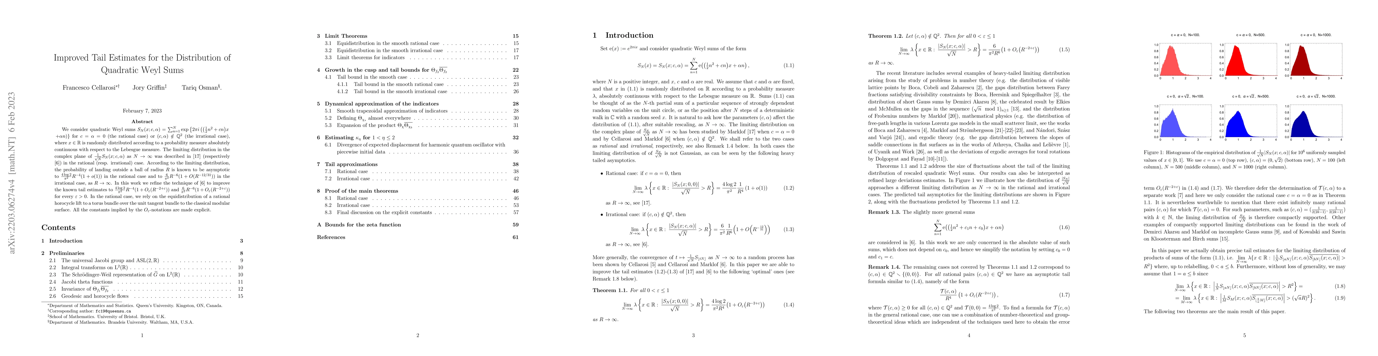 Thumbnail for Improved Tail Estimates for the Distribution of Quadratic Weyl Sums