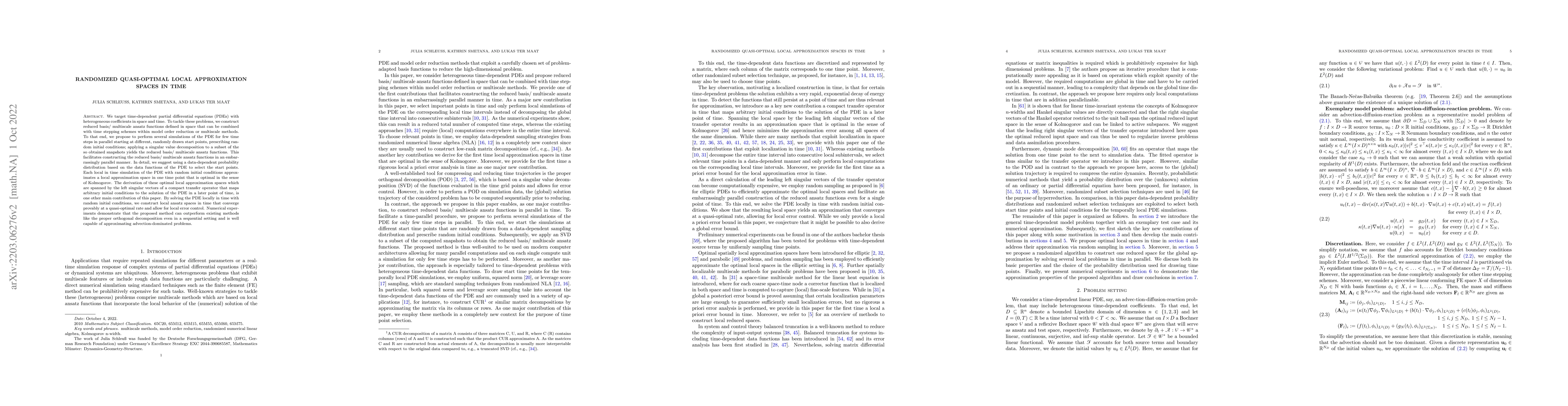 Thumbnail for Randomized quasi-optimal local approximation spaces in time