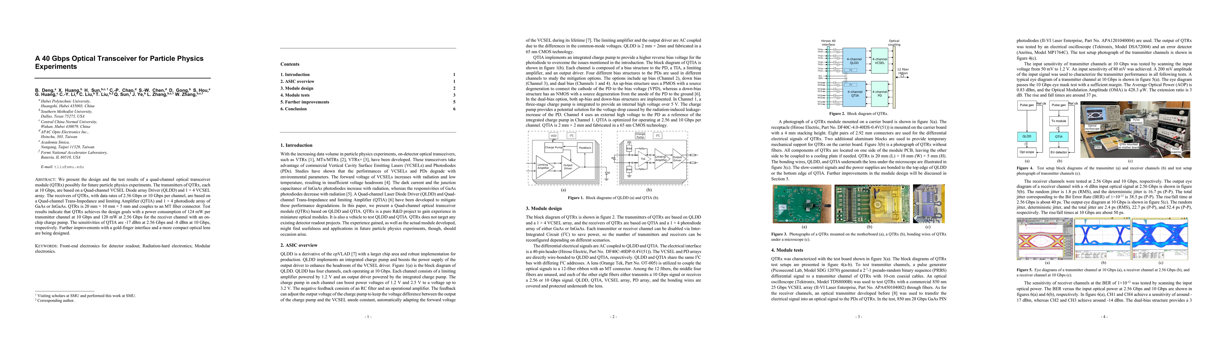 Thumbnail for A 40 Gbps Optical Transceiver for Particle Physics Experiments