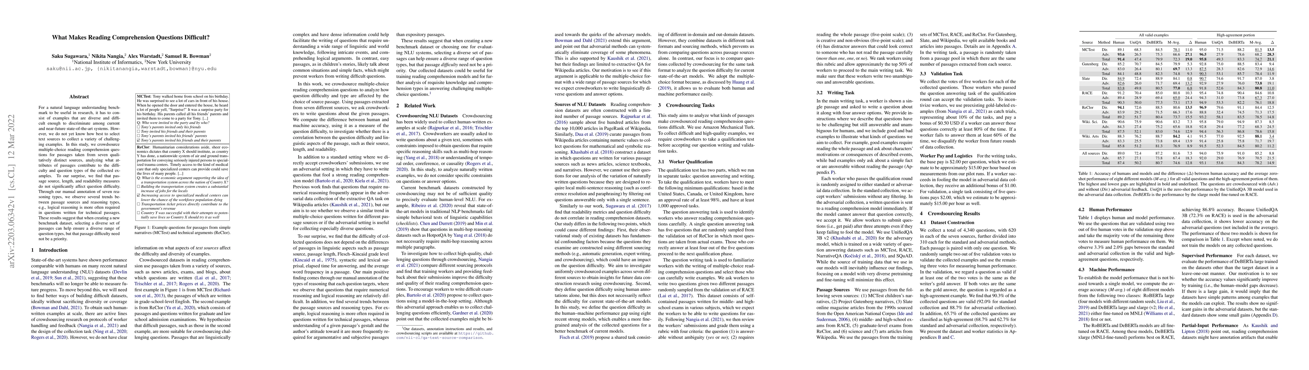 Thumbnail for What Makes Reading Comprehension Questions Difficult?