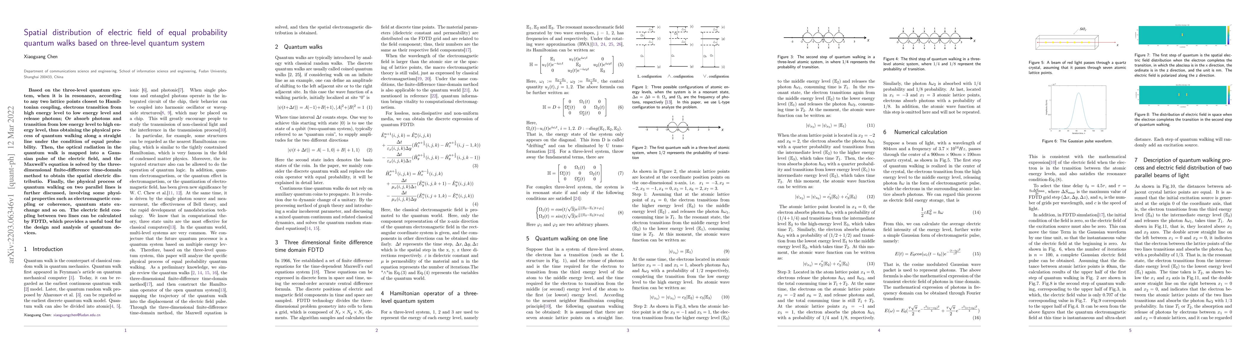 Thumbnail for Spatial distribution of electric field of equal probability quantum
  walks based on three-level quantum system