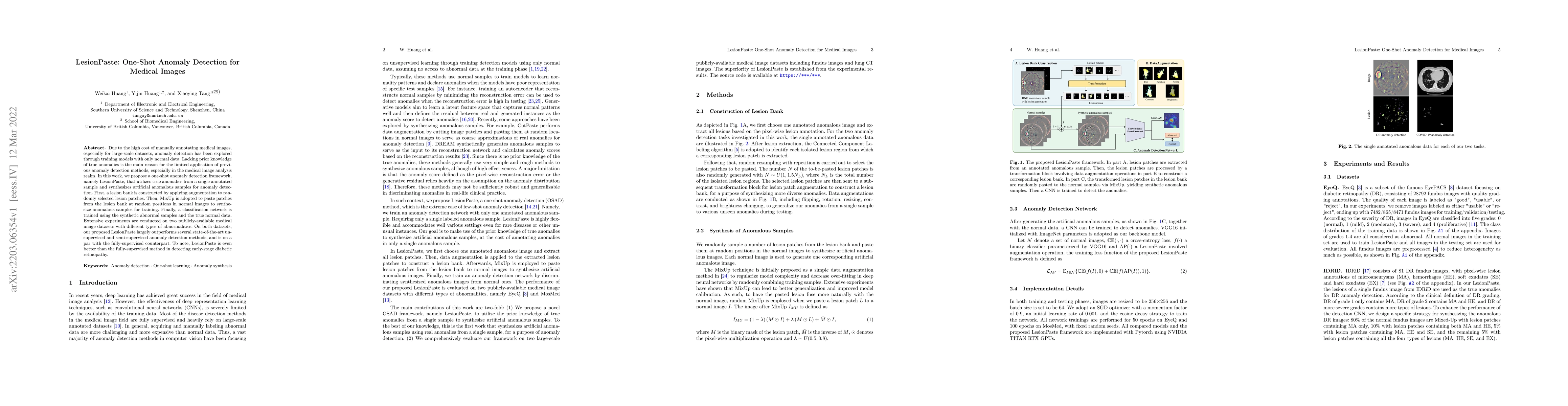 Thumbnail for LesionPaste: One-Shot Anomaly Detection for Medical Images