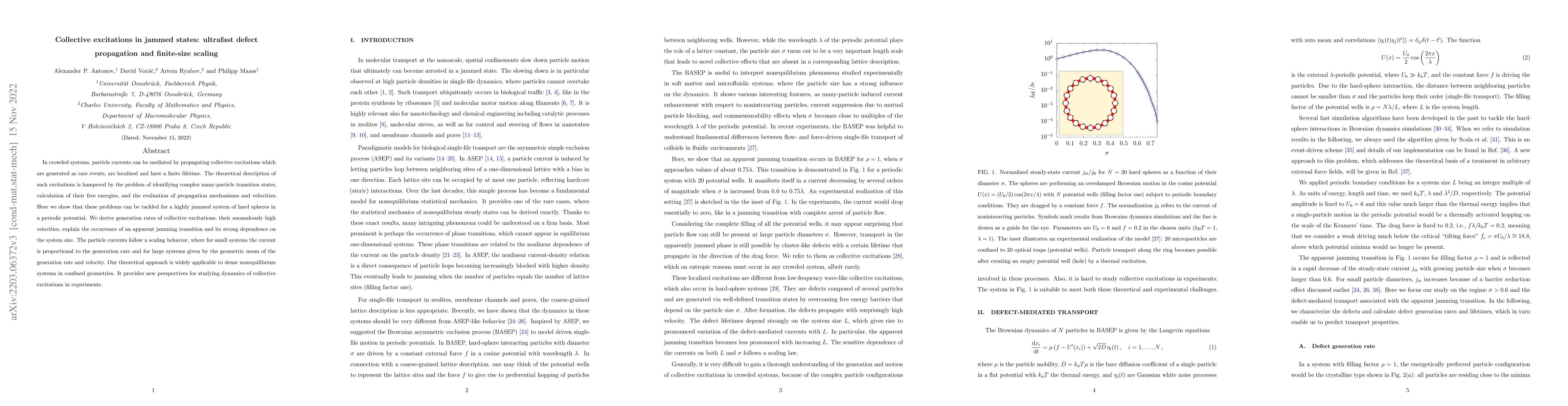 Thumbnail for Collective excitations in jammed states: ultrafast defect propagation
  and finite-size scaling