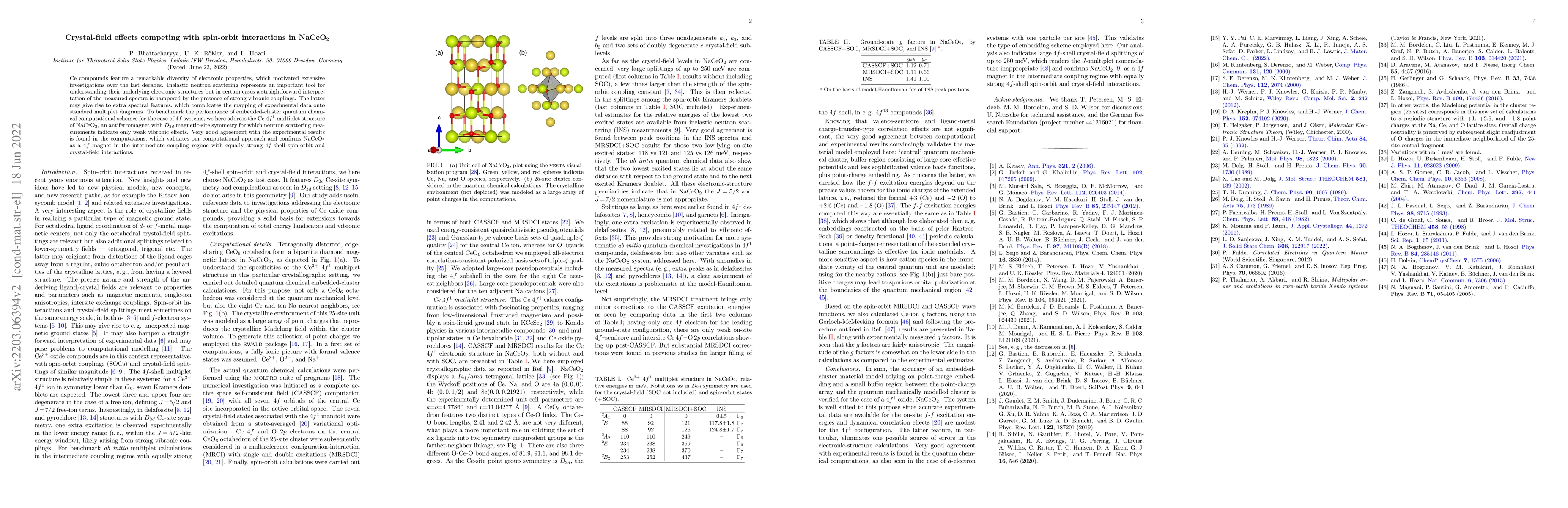Thumbnail for Crystal-field effects competing with spin-orbit interactions in
  NaCeO$_2$