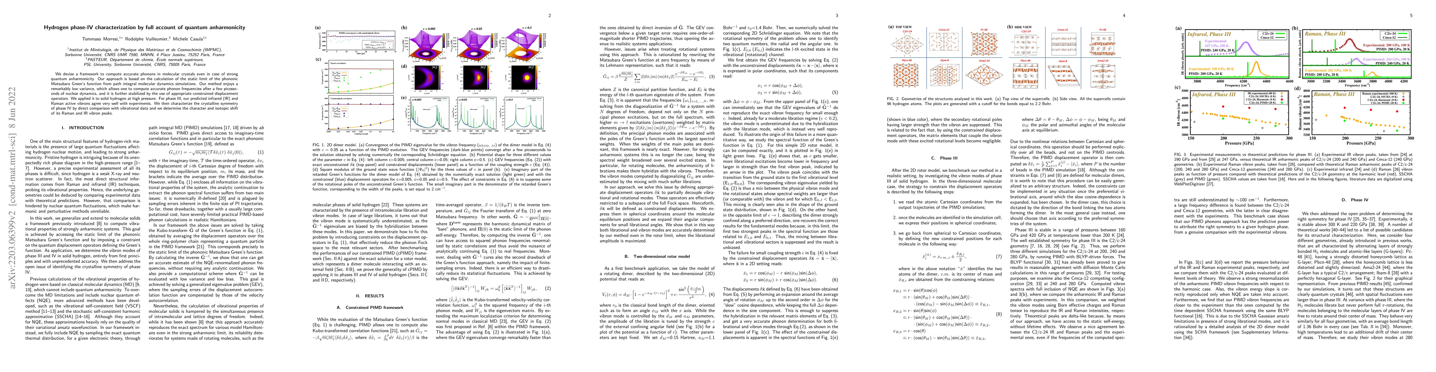 Thumbnail for Hydrogen phase-IV characterization by full account of quantum
  anharmonicity