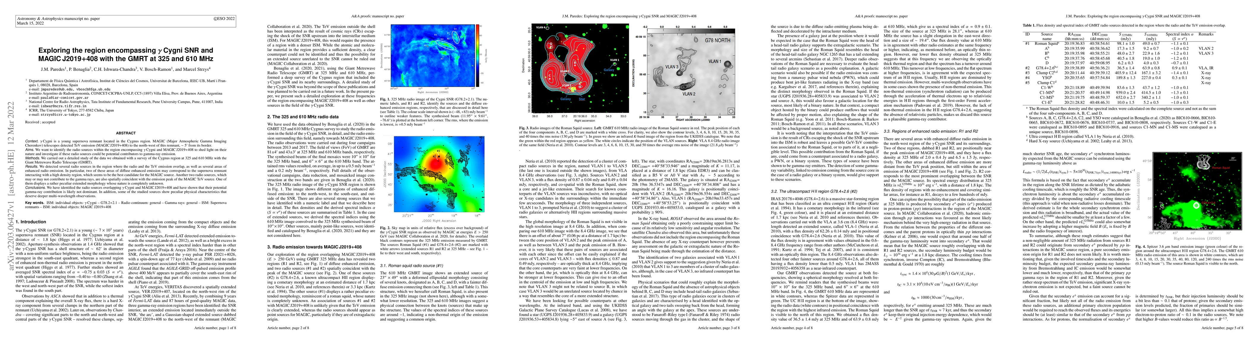 Thumbnail for Exploring the region encompassing gamma Cygni SNR and MAGIC J2019+408
  with the GMRT at 325 and 610 MHz