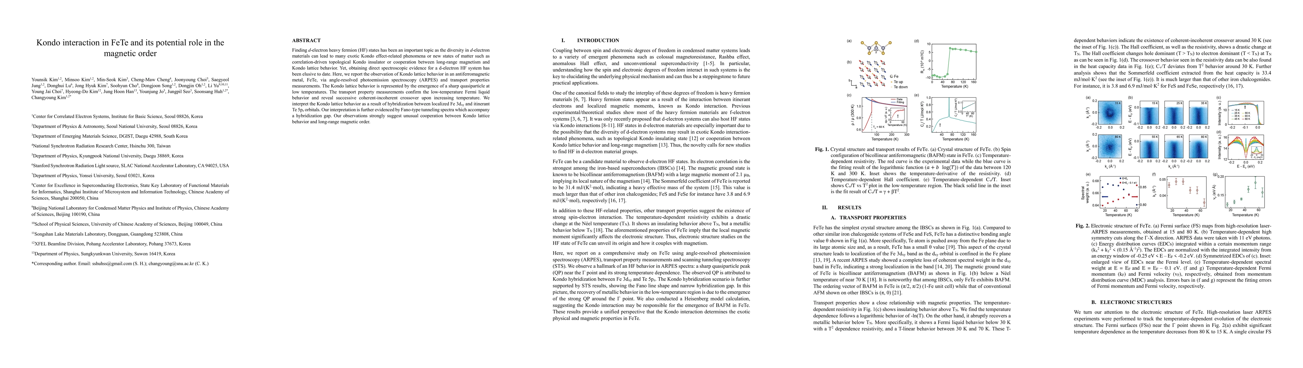 Thumbnail for Kondo interaction in FeTe and its potential role in the magnetic order