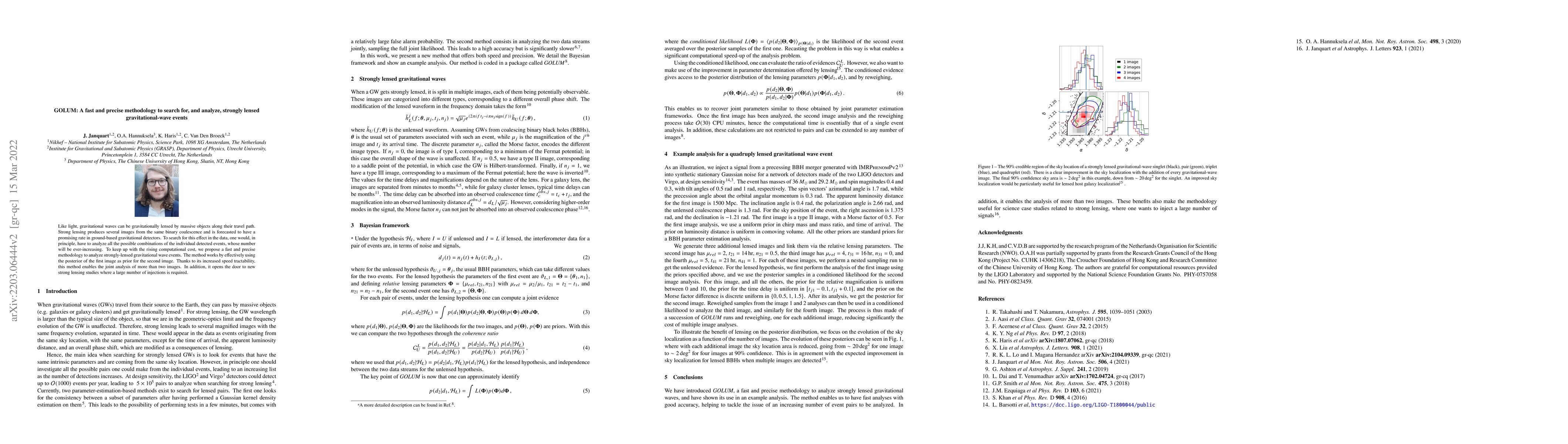 Thumbnail for GOLUM: A fast and precise methodology to search for, and analyze,
  strongly lensed gravitational-wave events