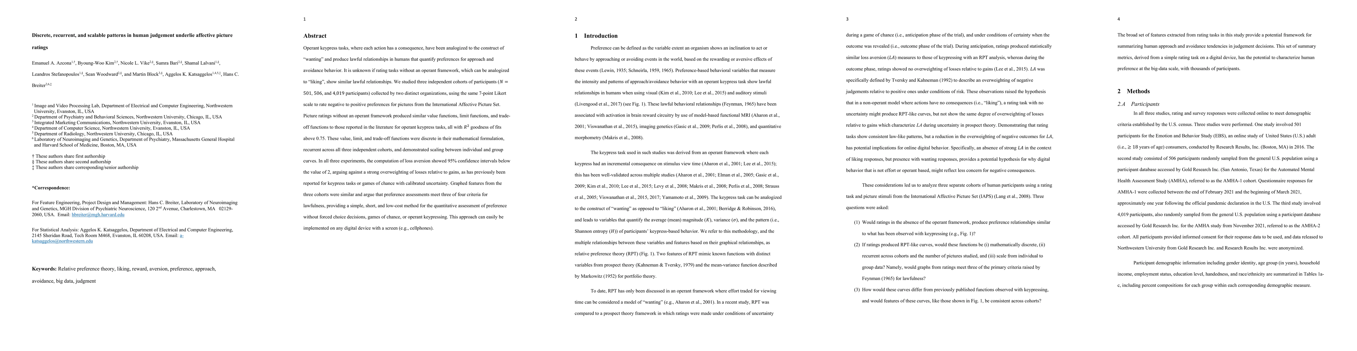 Thumbnail for Discrete, recurrent, and scalable patterns in human judgement underlie
  affective picture ratings
