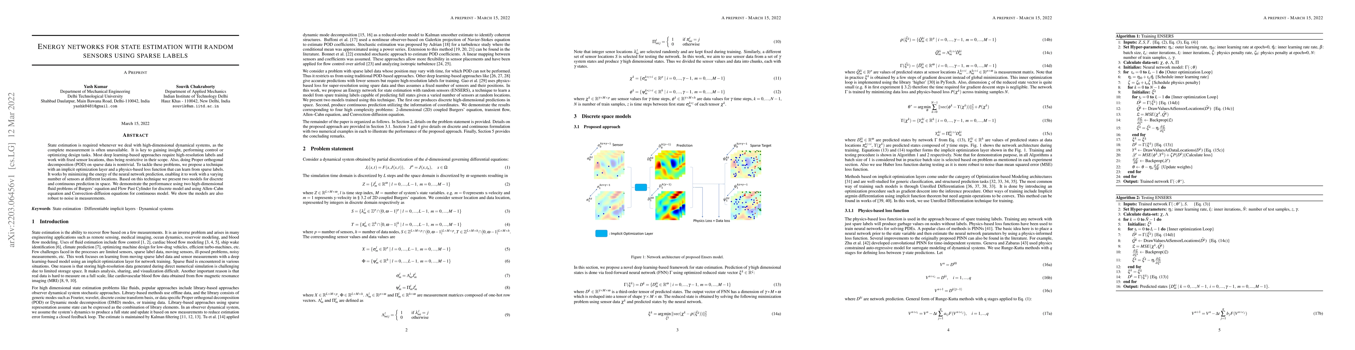 Thumbnail for Energy networks for state estimation with random sensors using sparse
  labels