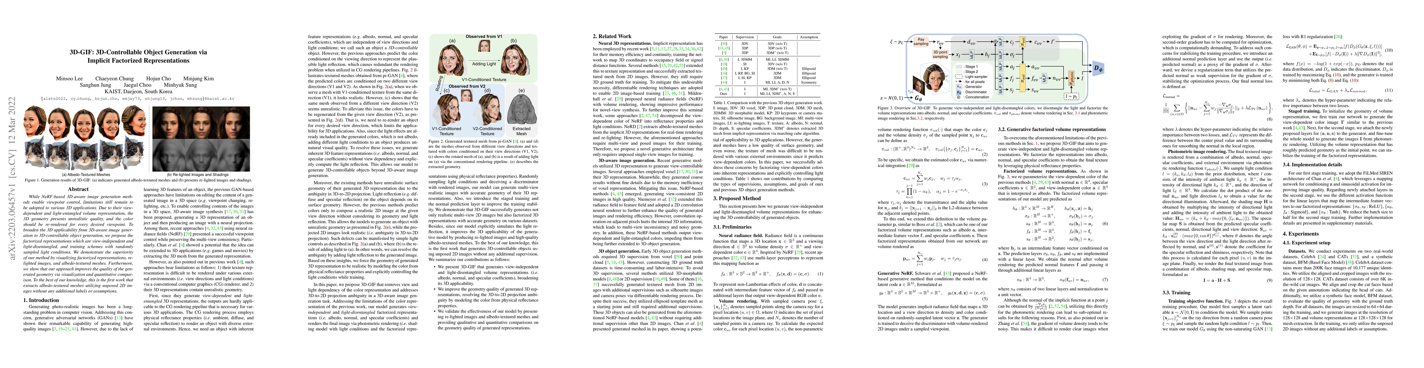 Thumbnail for 3D-GIF: 3D-Controllable Object Generation via Implicit Factorized
  Representations