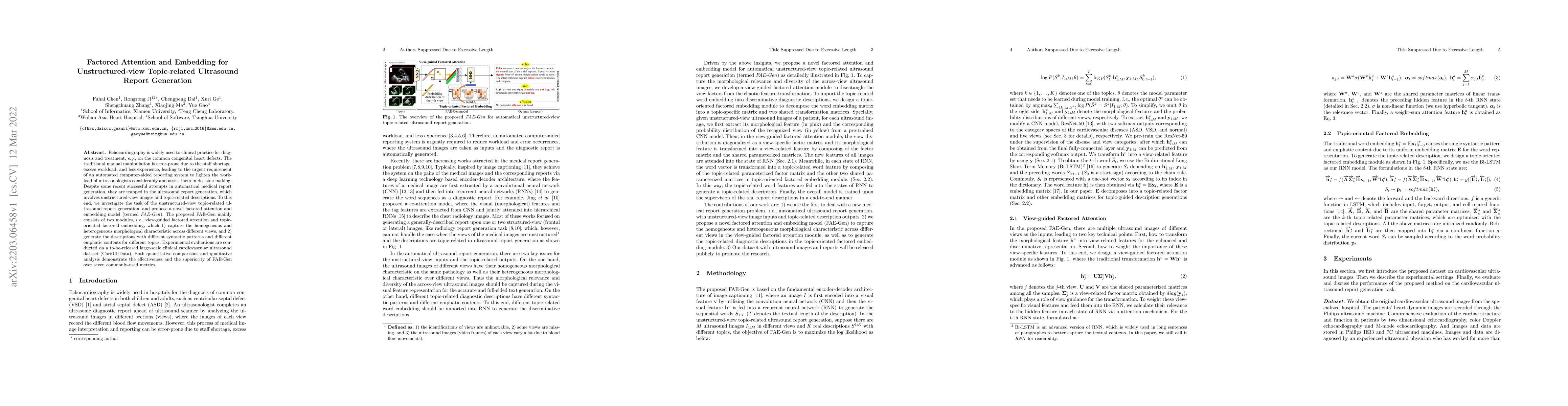 Thumbnail for Factored Attention and Embedding for Unstructured-view Topic-related
  Ultrasound Report Generation