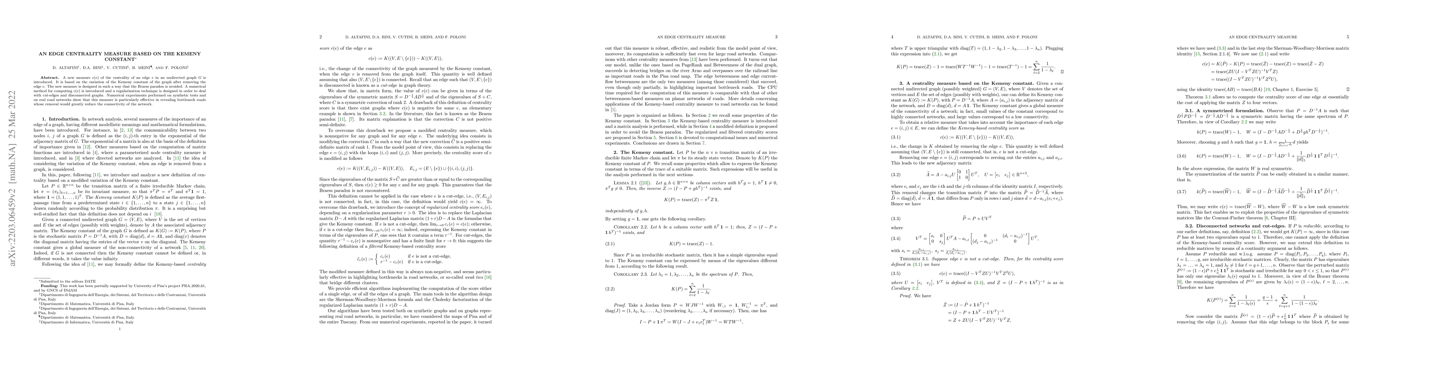 Thumbnail for An edge centrality measure based on the Kemeny constant