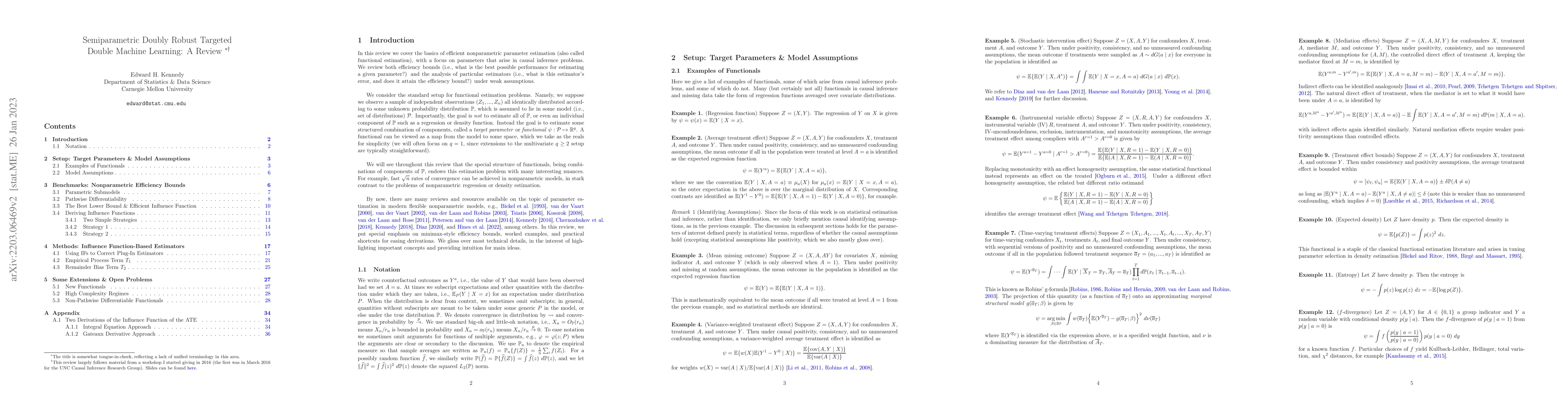 Thumbnail for Semiparametric doubly robust targeted double machine learning: a review