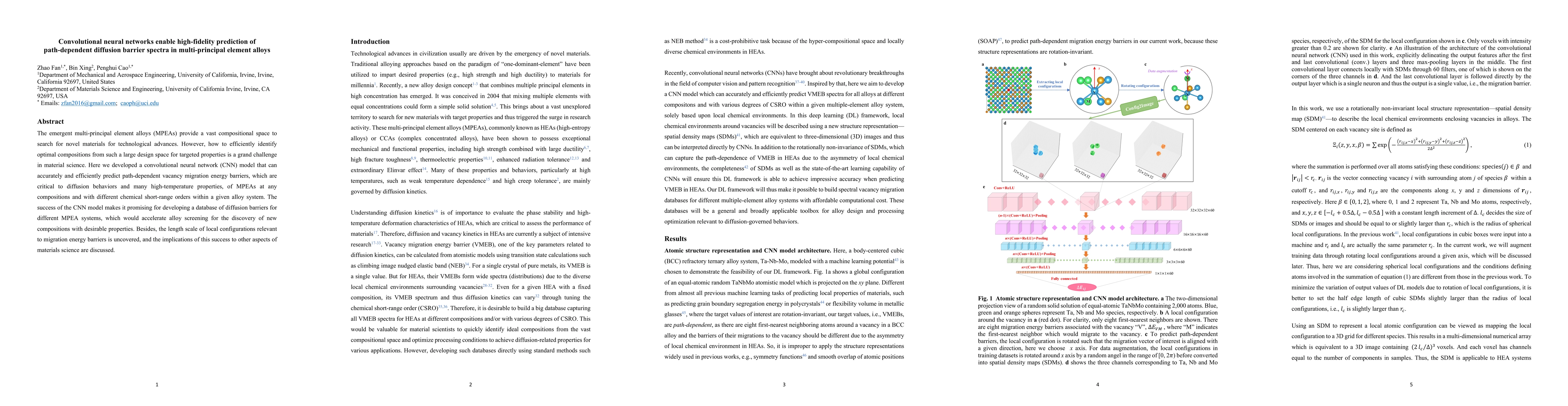 Thumbnail for Convolutional neural networks enable high-fidelity prediction of
  path-dependent diffusion barrier spectra in multi-principal element alloys