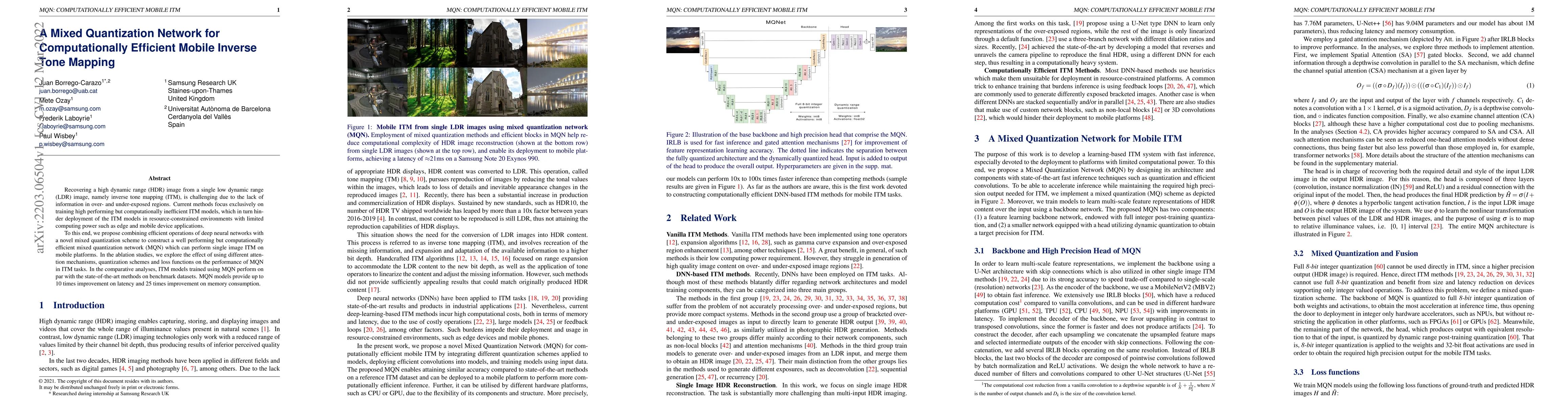 Thumbnail for A Mixed Quantization Network for Computationally Efficient Mobile
  Inverse Tone Mapping