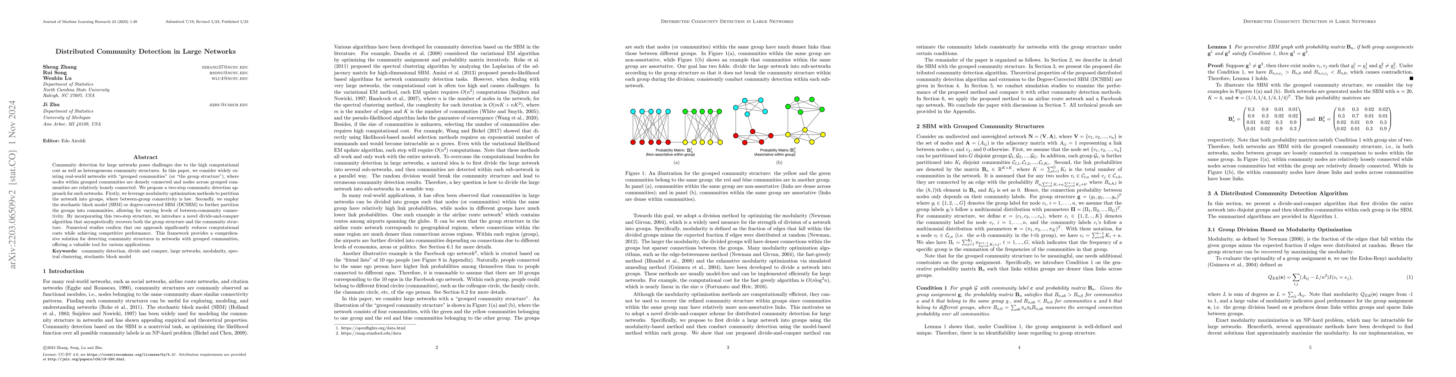 Thumbnail for Distributed Community Detection in Large Networks