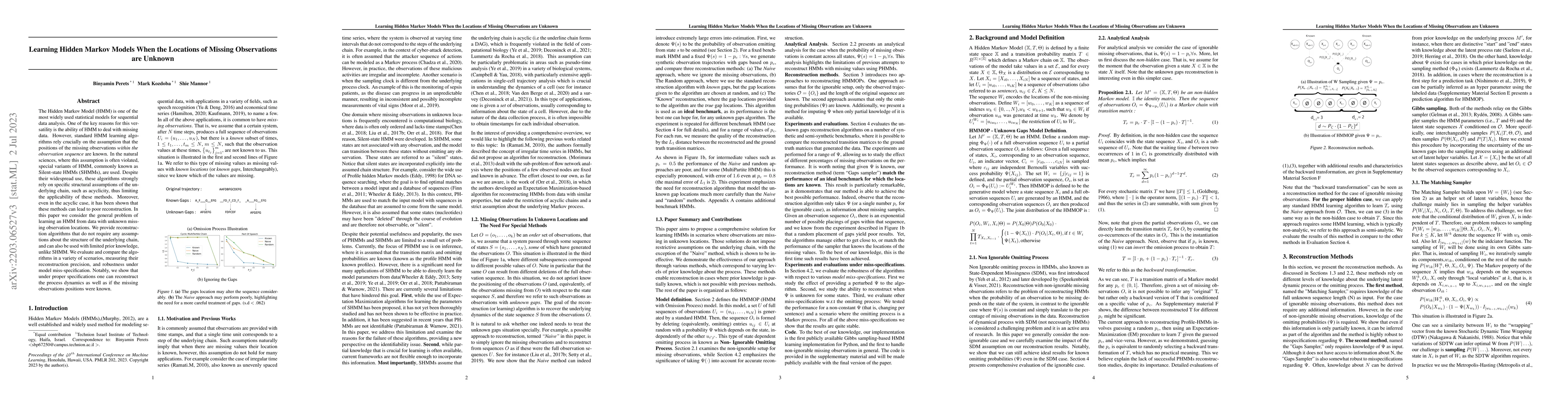 Thumbnail for Learning Hidden Markov Models When the Locations of Missing Observations
  are Unknown