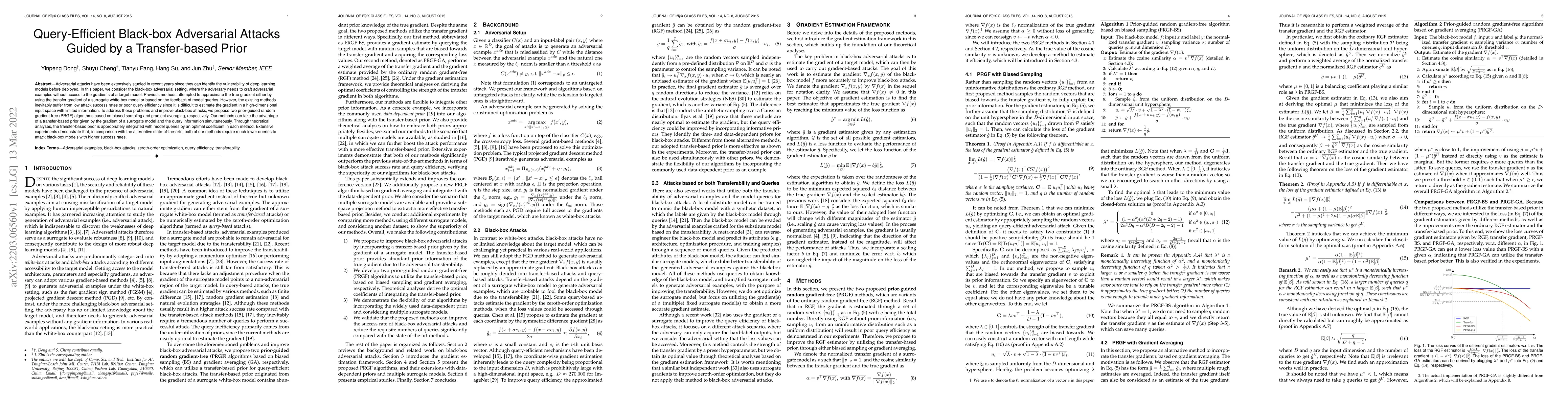 Thumbnail for Query-Efficient Black-box Adversarial Attacks Guided by a Transfer-based
  Prior