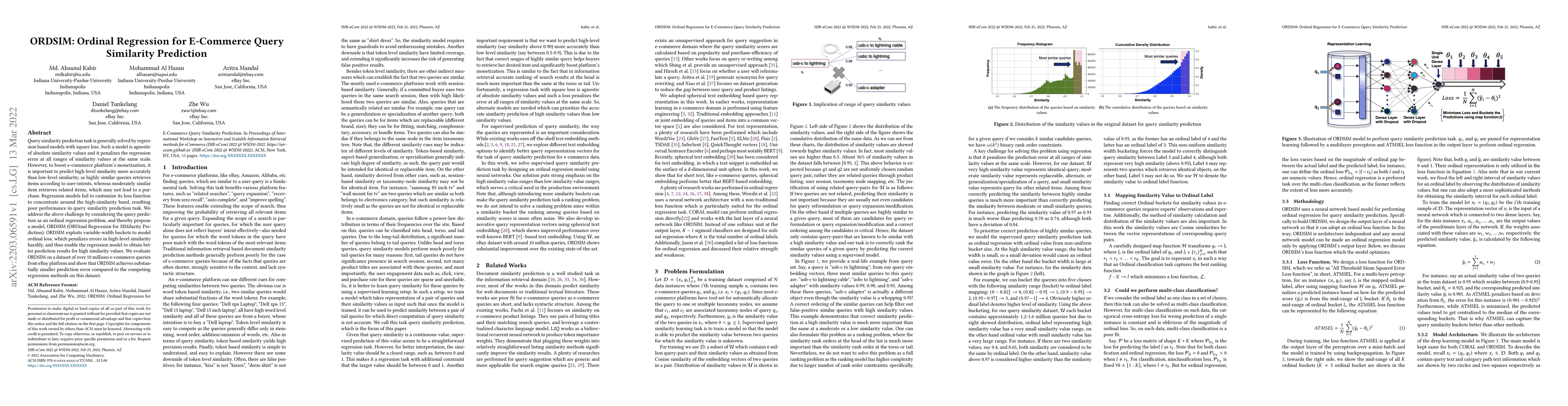 Thumbnail for ORDSIM: Ordinal Regression for E-Commerce Query Similarity Prediction