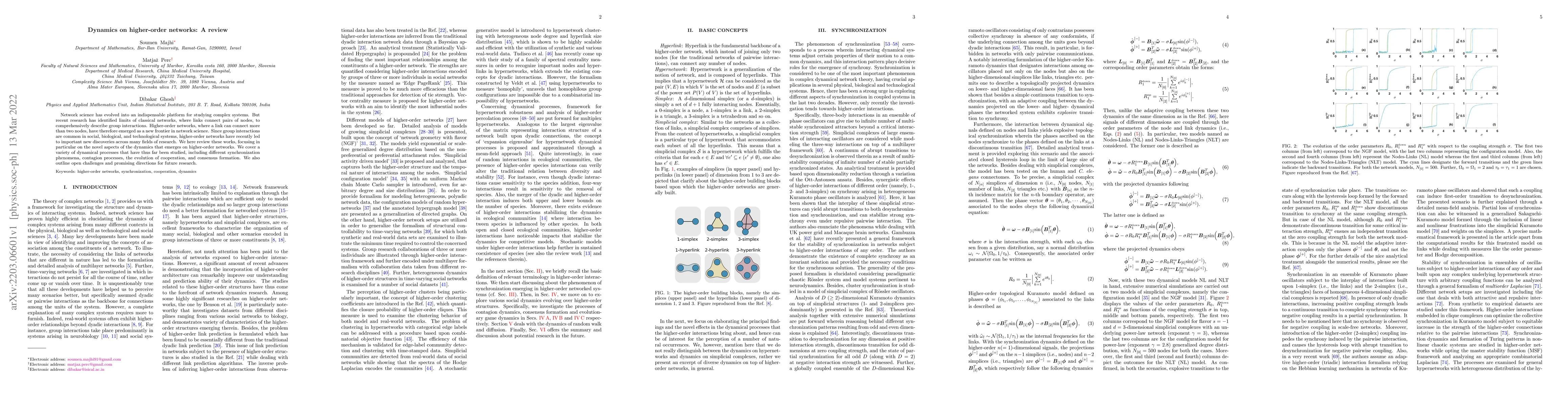 Thumbnail for Dynamics on higher-order networks: A review