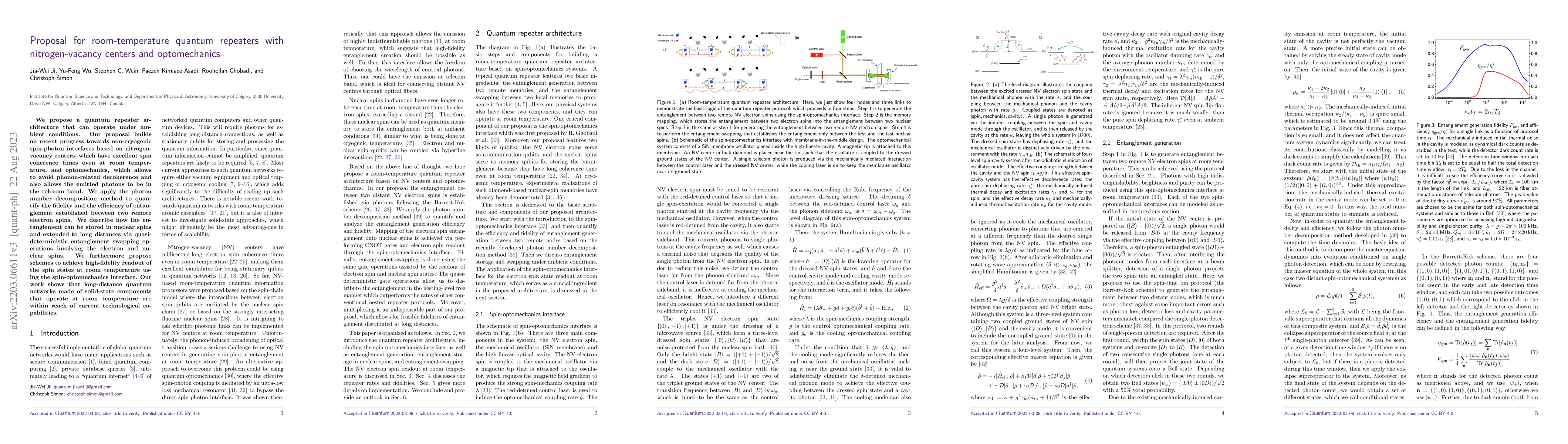 Thumbnail for Proposal for room-temperature quantum repeaters with nitrogen-vacancy
  centers and optomechanics
