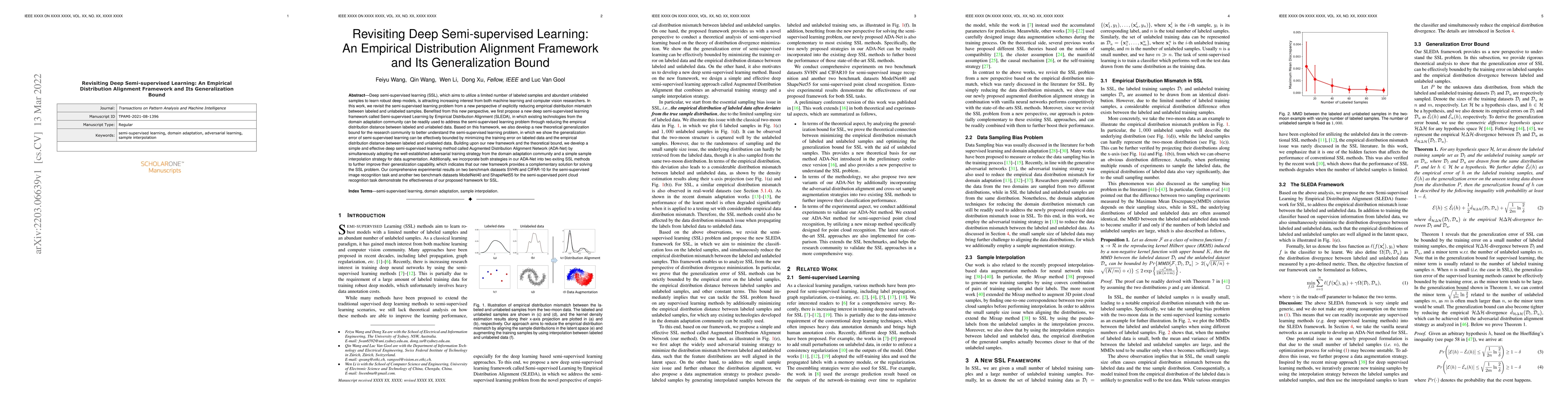 Thumbnail for Revisiting Deep Semi-supervised Learning: An Empirical Distribution
  Alignment Framework and Its Generalization Bound
