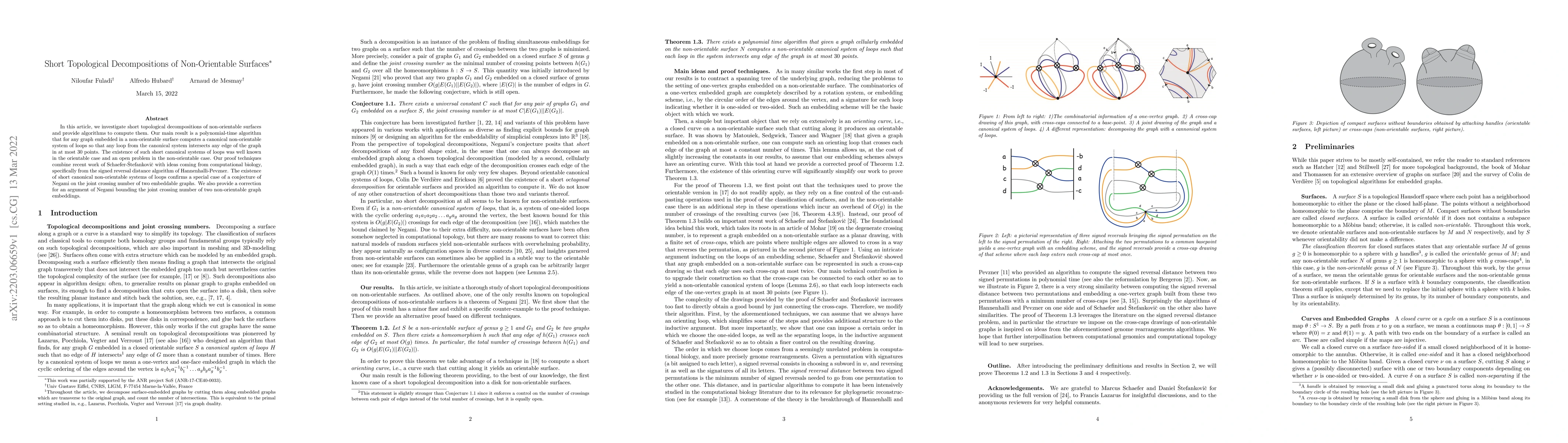 Thumbnail for Short Topological Decompositions of Non-Orientable Surfaces