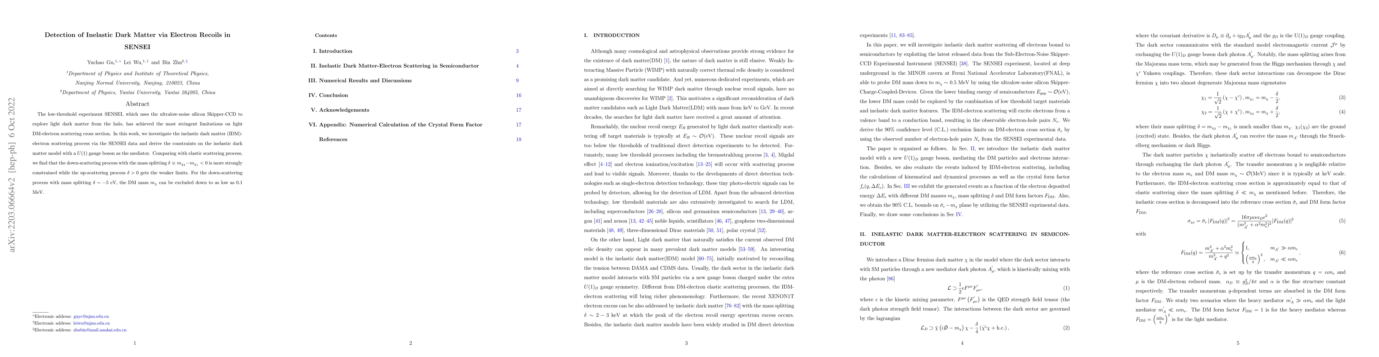 Thumbnail for Detection of Inelastic Dark Matter via Electron Recoils in SENSEI