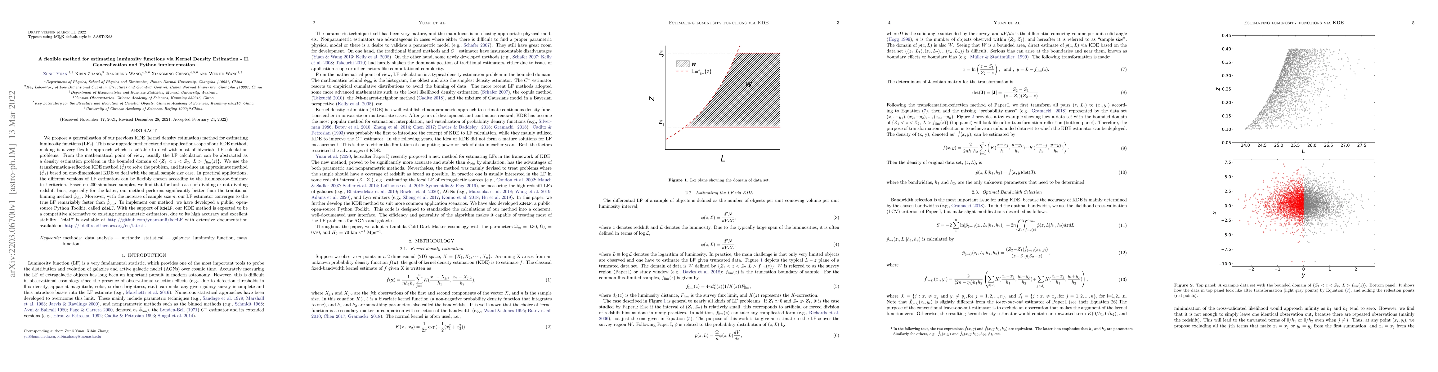 Thumbnail for A flexible method for estimating luminosity functions via Kernel Density
  Estimation -- II. Generalization and Python implementation