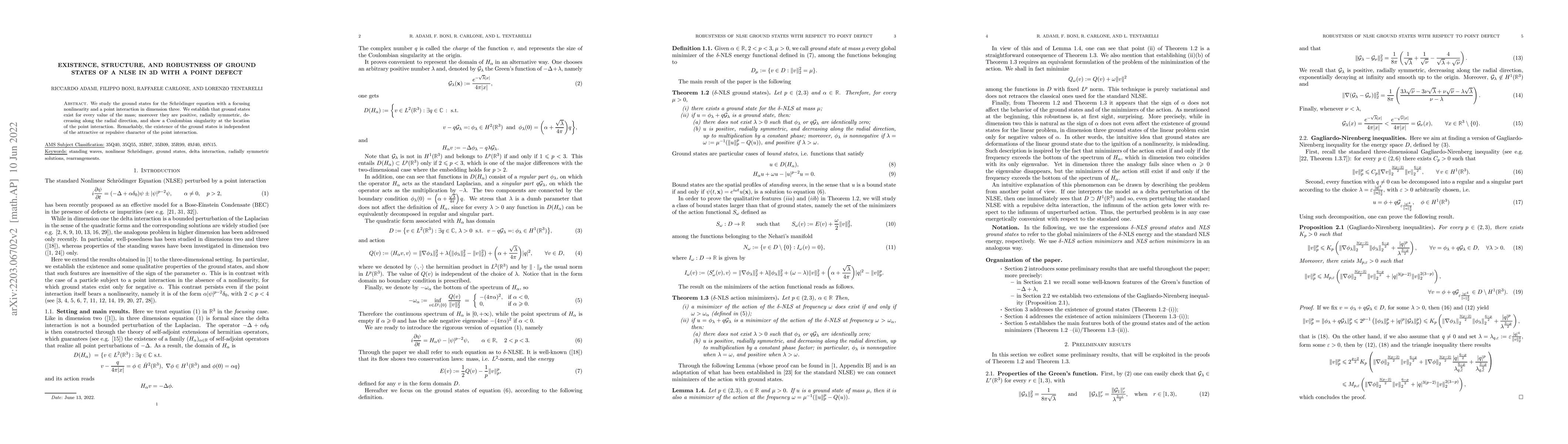 Thumbnail for Existence, structure, and robustness of ground states of a NLSE in 3D
  with a point defect