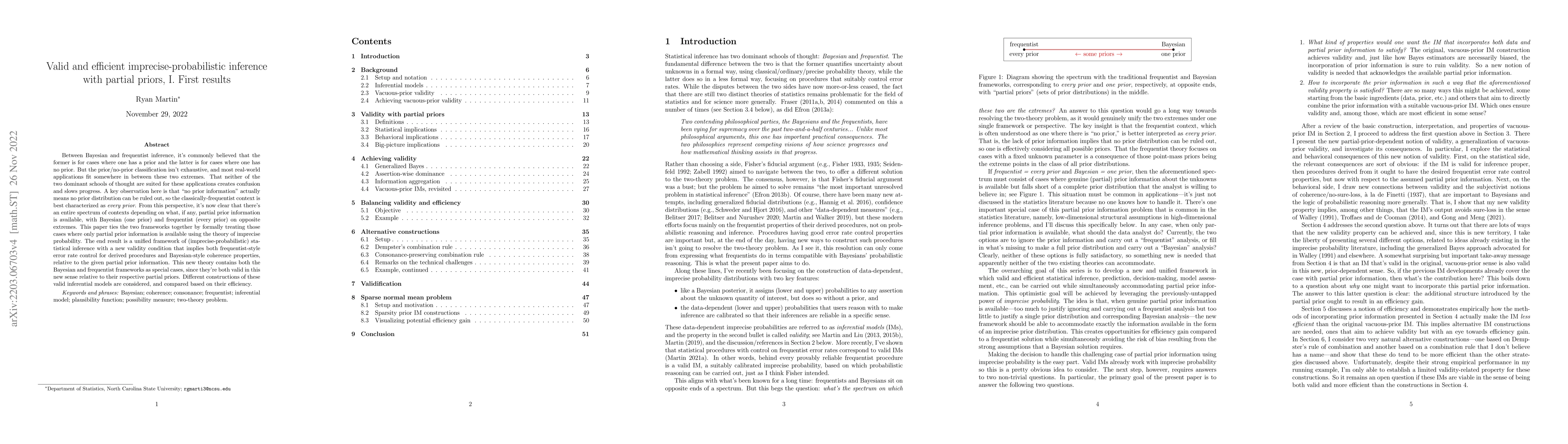 Thumbnail for Valid and efficient imprecise-probabilistic inference with partial
  priors, I. First results
