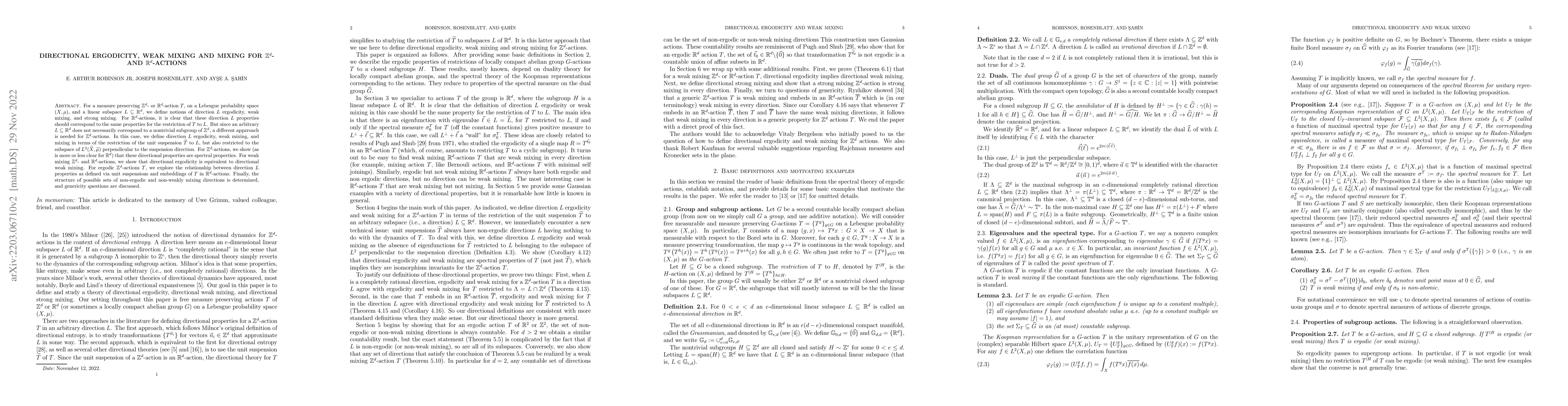 Thumbnail for Directional ergodicity and weak mixing for actions of $\mathbb R^d$ and
  $\mathbb Z^d$