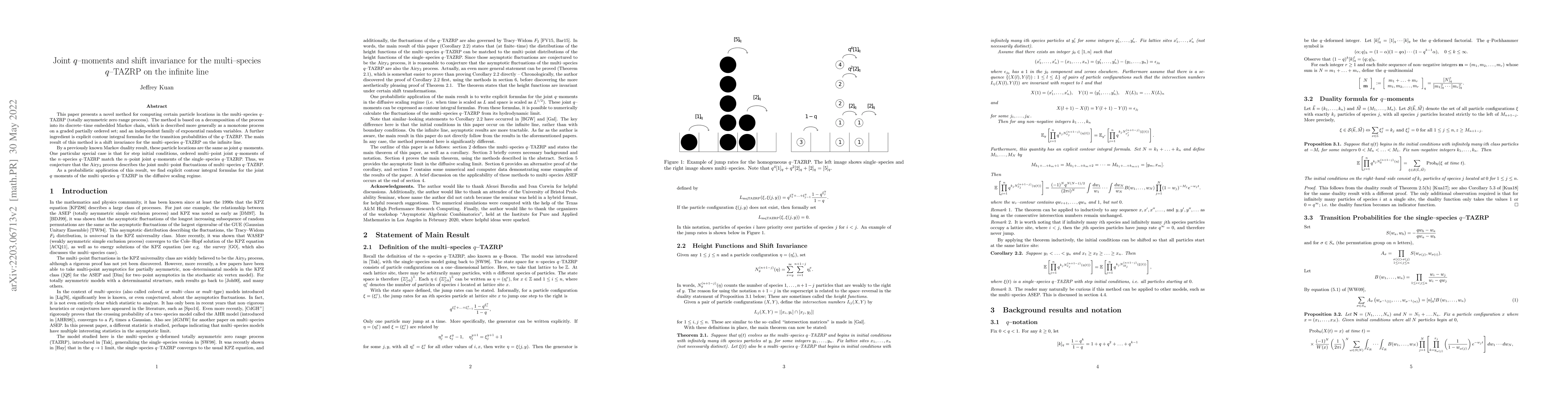 Thumbnail for Joint $q$-moments and shift invariance for the multi-species $q$-TAZRP
  on the infinite line
