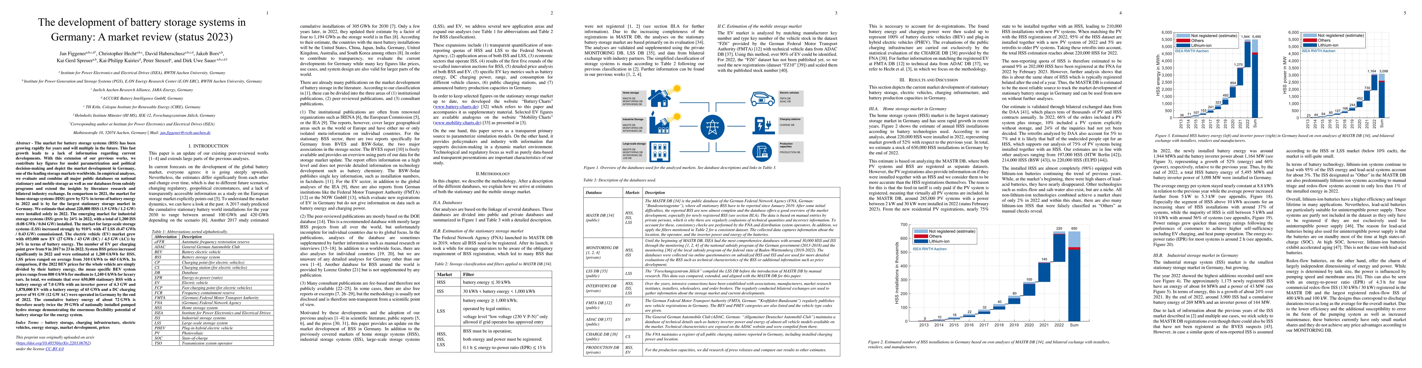 Thumbnail for The development of battery storage systems in Germany: A market review
  (status 2023)