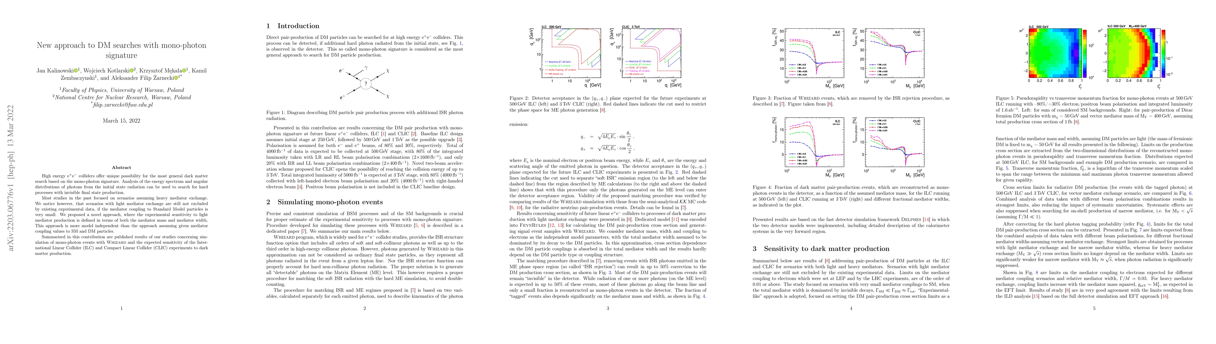 Thumbnail for New approach to DM searches with mono-photon signature