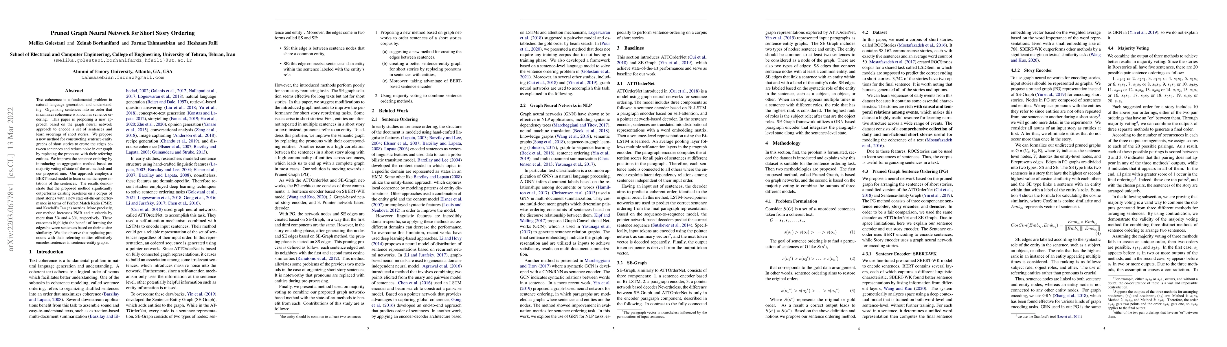 Thumbnail for Pruned Graph Neural Network for Short Story Ordering